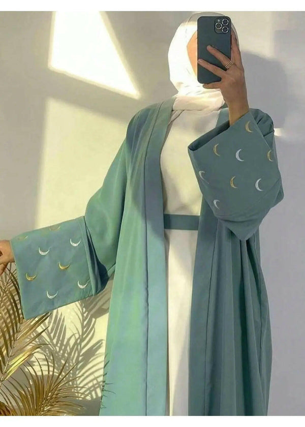 GREEN & WHITE ABAYA ONLINE