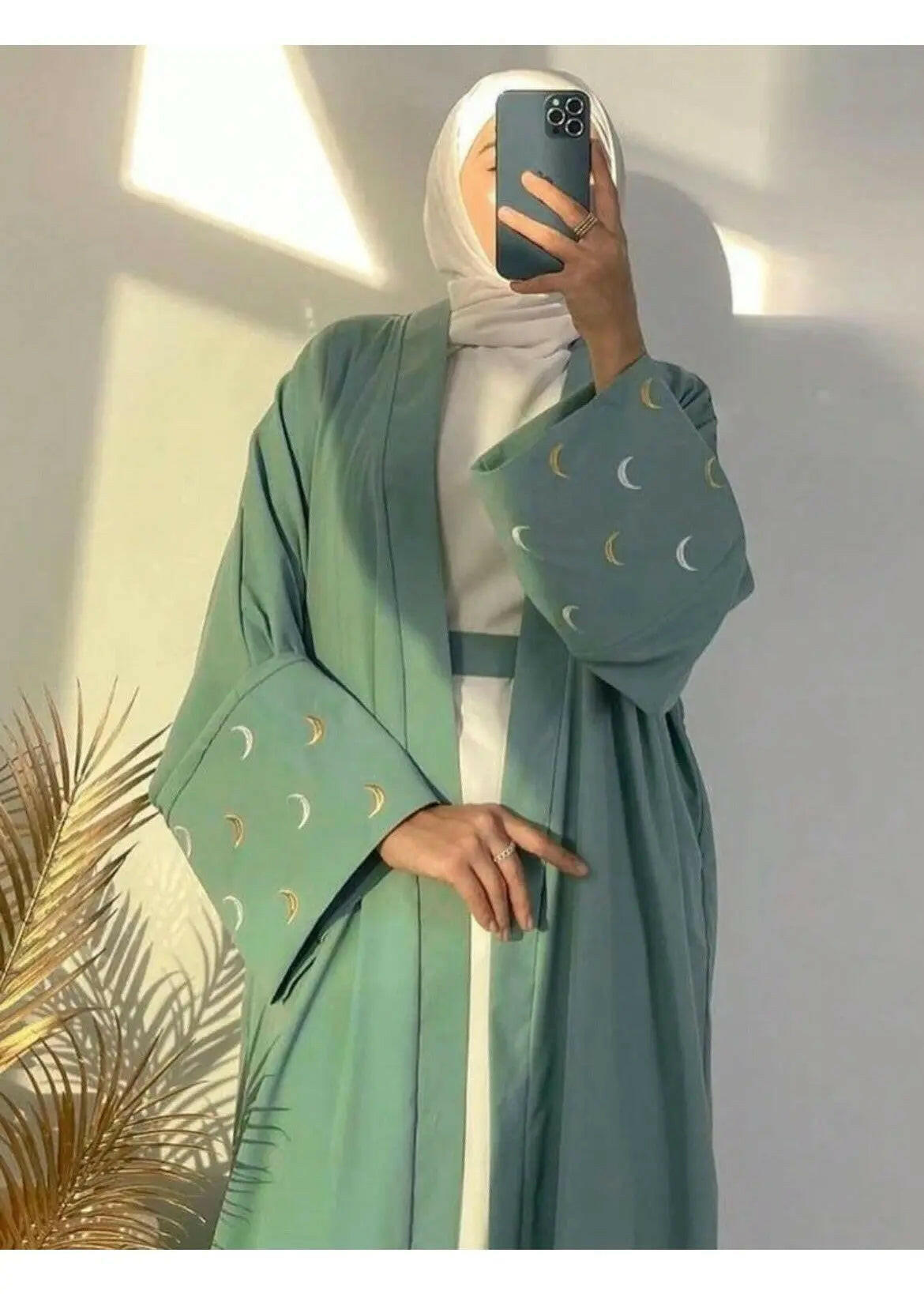 GREEN & WHITE ABAYA ONLINE