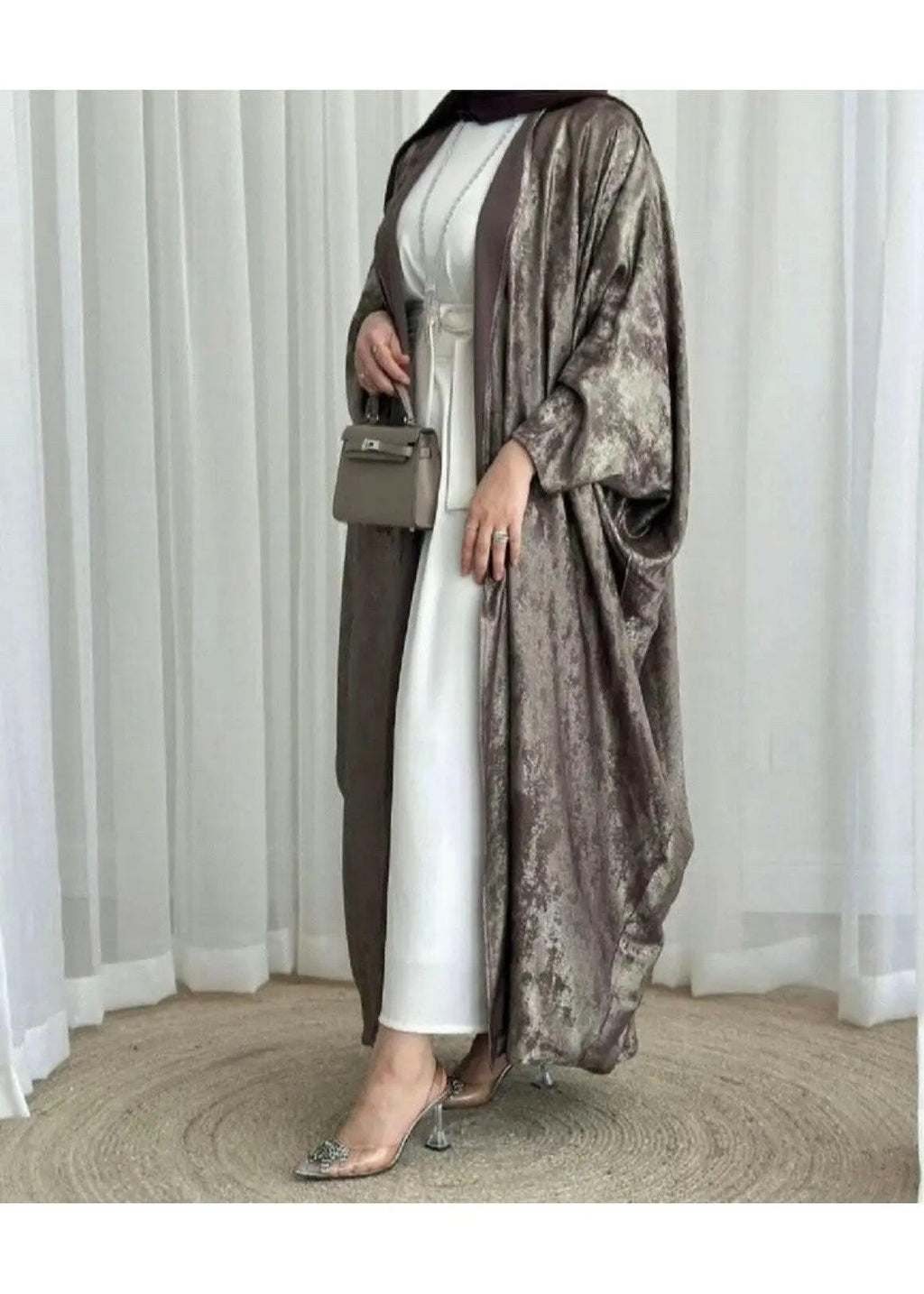 VELVET GREY ABAYA ONLINE