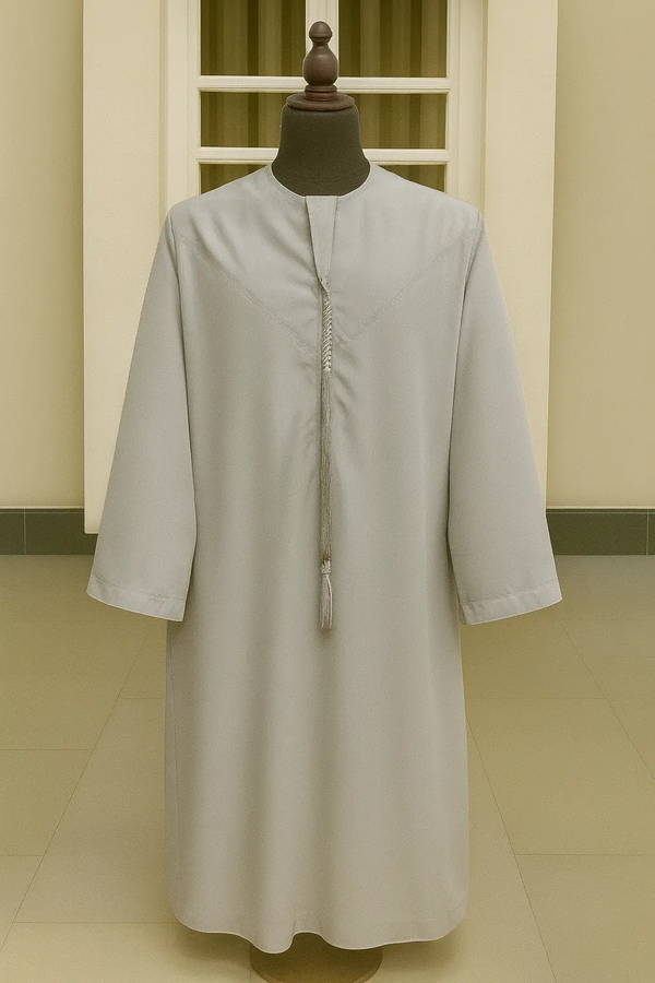 LIGHT GRAY THOBE EMIRATI KANDURA ABAYA ONLINE