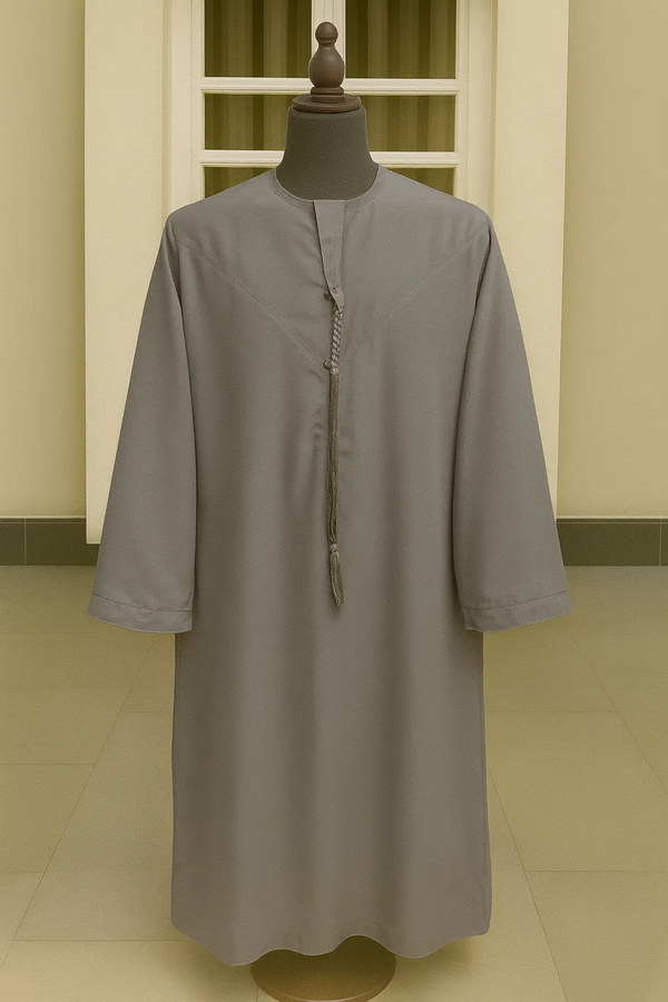 STEALTH GRAY THOBE EMIRATI KANDURA ABAYA ONLINE