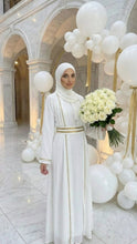 WHITE DUBAI ISLAMIC BRIDAL DRESS & HIJAB