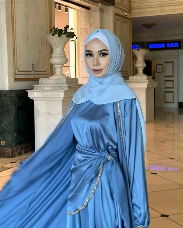 BLUE TIE ABAYA ONLINE