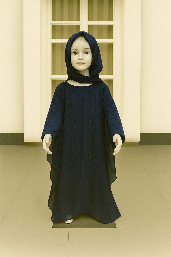 NAVY BLUE KIDS GIRLS ABAYA & HIJAB SET ABAYA ONLINE