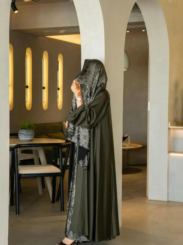 OLIVE CREPE ABAYA ONLINE