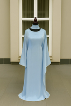 PASTEL SILK BLUE ABAYA & HIJAB SET - ABAYA ONLINE