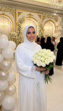 PURE PEARL WHITE BRIDAL ABAYA & HIJAB SET