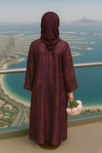 RED FOIL SATIN ABAYA & HIJAB SET