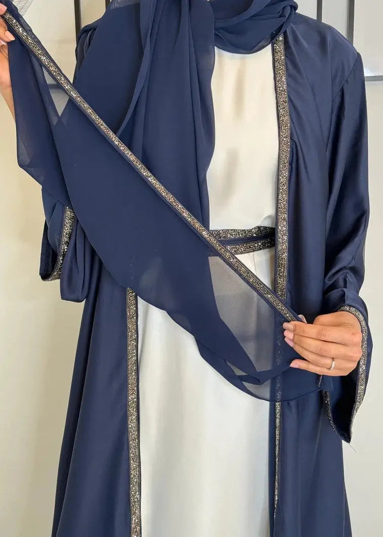 4 Piece Abaya Dress Muslim Islamic Fashion Made in Dubai, UAE. Perfect for Ramadan and Eid. Express Postage Shipping World Wide from Dubai. 