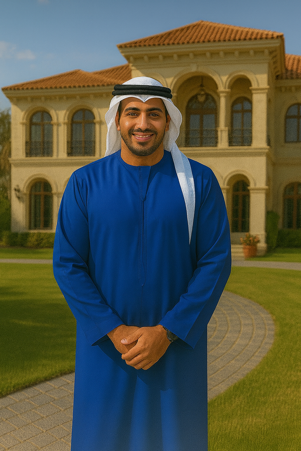 ROYAL BLUE THOBE EMIRATI KANDURA