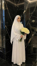 WHITE BRIDAL ABAYA & HIJAB SET