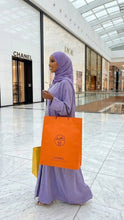 LAVENDER SILK ABAYA & HIJAB SET - MADE IN DUBAI