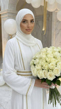WHITE DUBAI ISLAMIC BRIDAL DRESS & HIJAB
