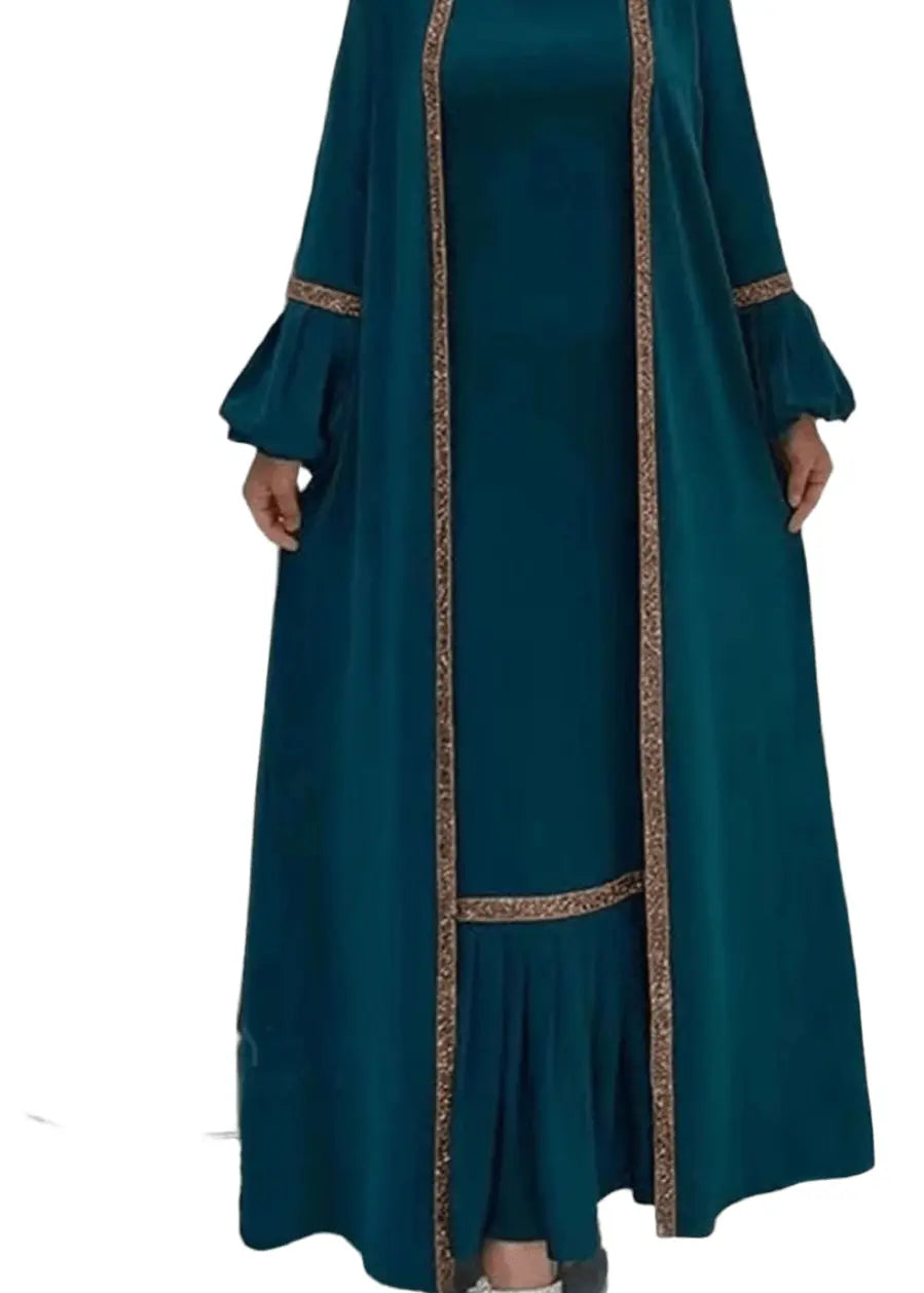 TEAL GOLD ABAYA ONLINE
