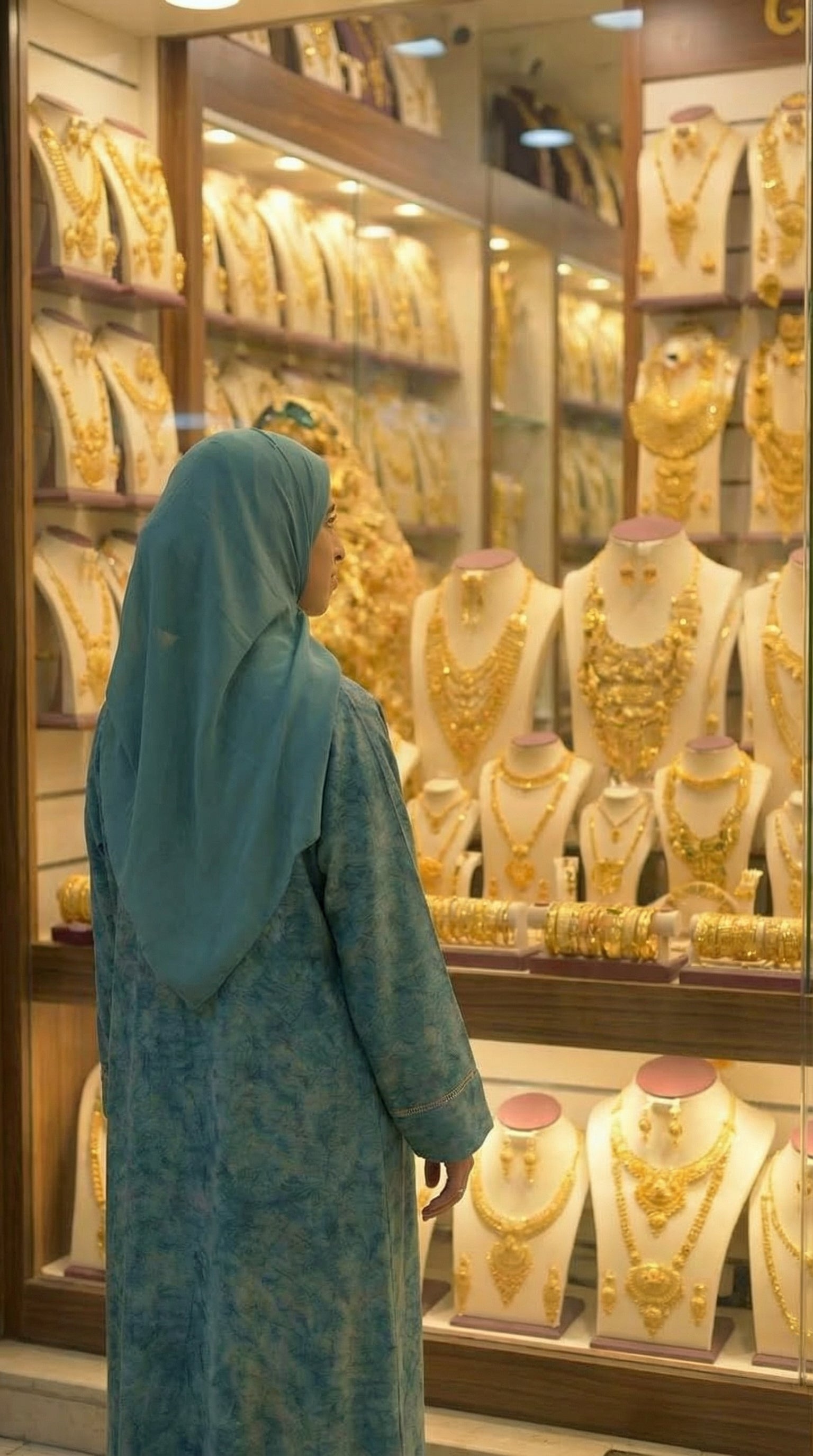 Olivgrünes 4-teiliges Abaya aus Seidensatin mit offener Vorderseite und Kleid, Kimono + Gürtel + Hijab, Schleier für Damen, arabische Frauen