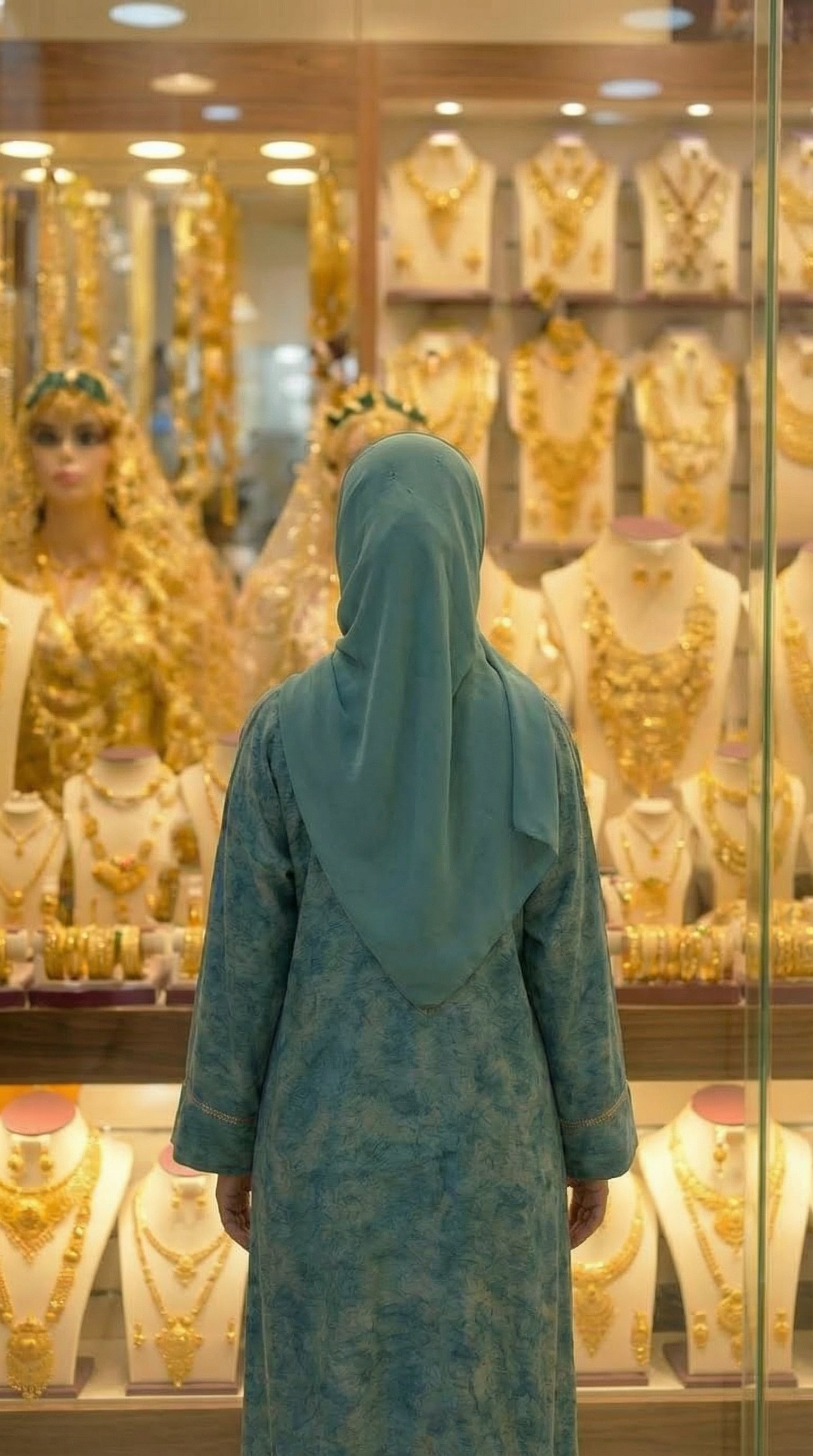 Olivgrünes 4-teiliges Abaya aus Seidensatin mit offener Vorderseite und Kleid, Kimono + Gürtel + Hijab, Schleier für Damen, arabische Frauen