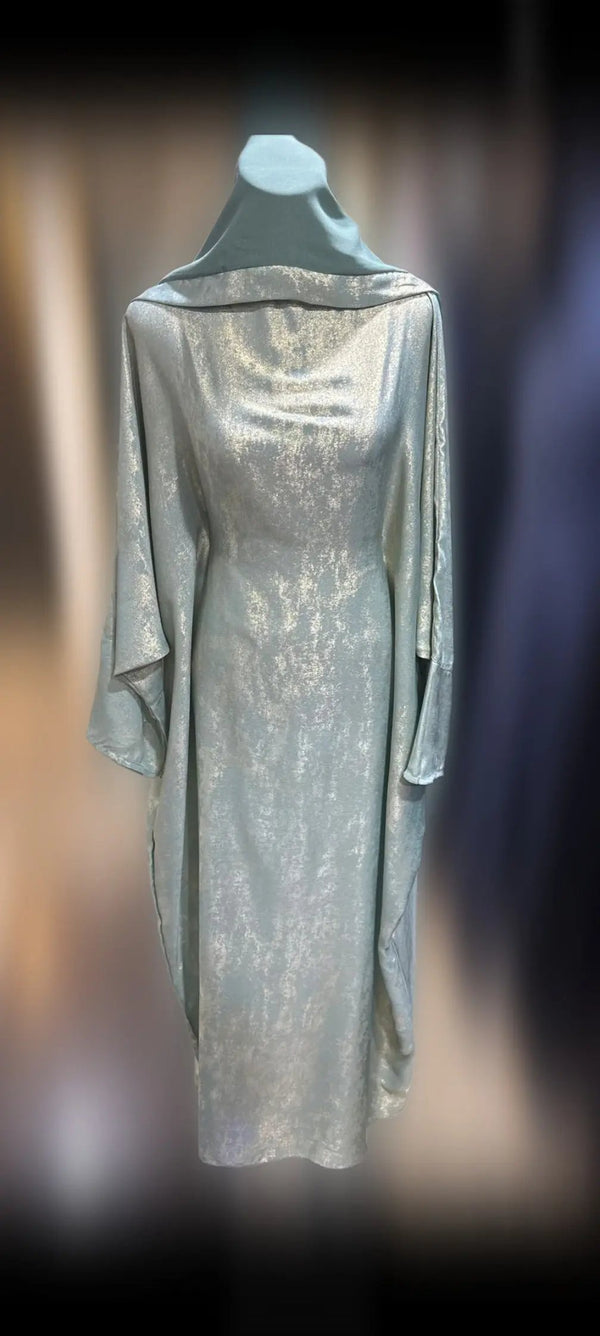 TEAL SILVER ABAYA & HIJAB SET ABAYA ONLINE