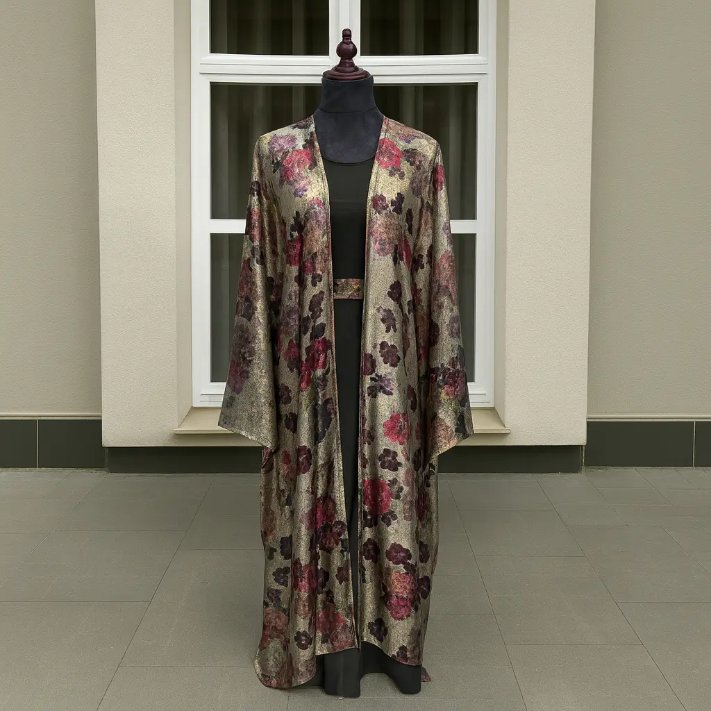VELVET FLOWERS ABAYA & HIJAB SET - ABAYA ONLINE