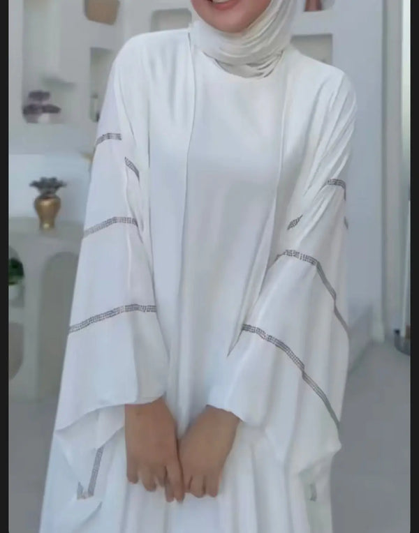 Embroidered White Abaya – Royal Modesty in Every Detail ABAYA ONLINE