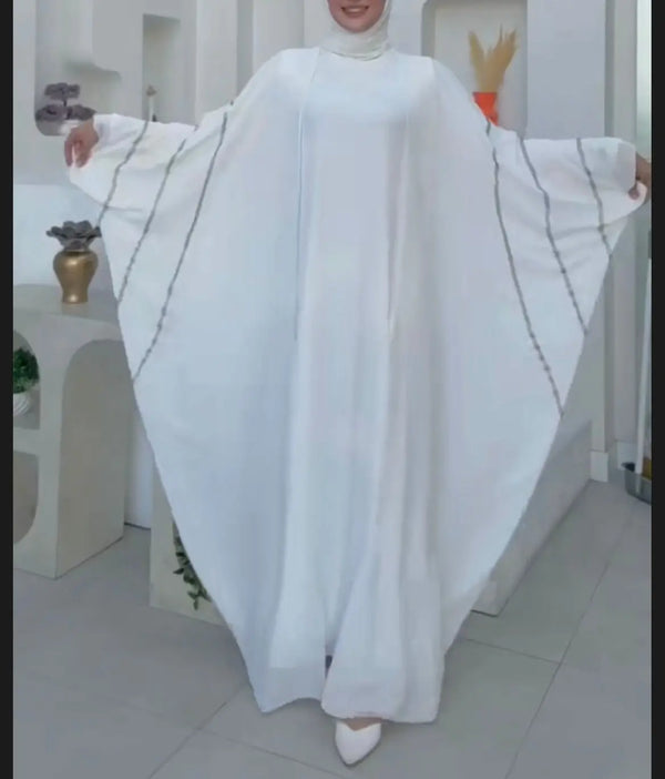 Embroidered White Abaya – Royal Modesty in Every Detail ABAYA ONLINE