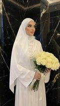 WHITE BRIDAL ABAYA & HIJAB SET
