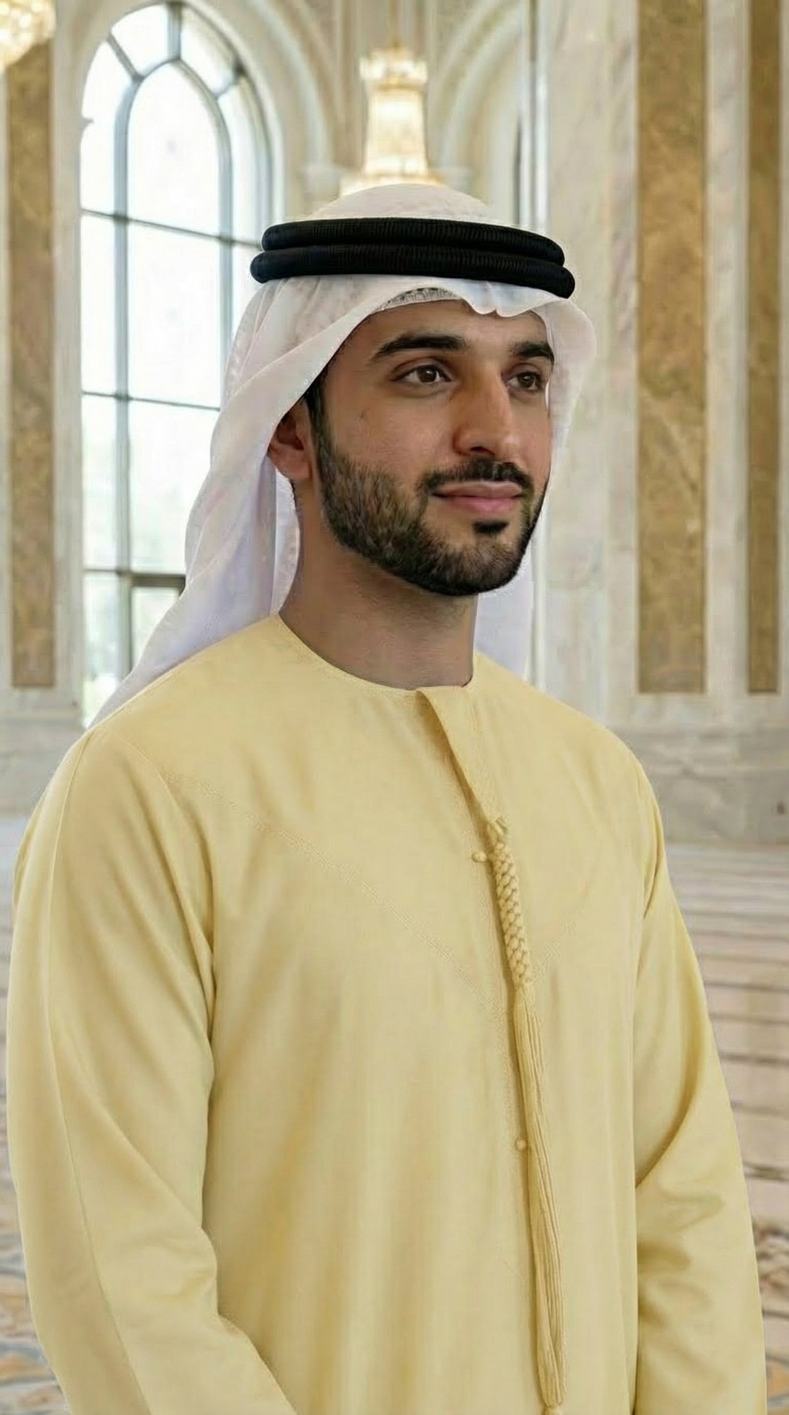 YELLOW THOBE EMIRATI KANDURA