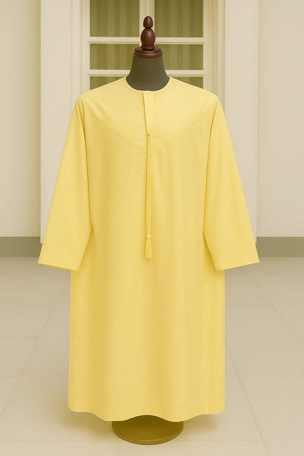 YELLOW THOBE EMIRATI KANDURA ABAYA ONLINE