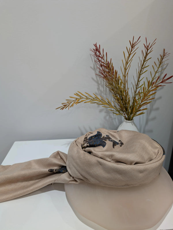 YEMENI STYLE ARAB TURBAN CAP BEIGE COLOUR ABAYA ONLINE