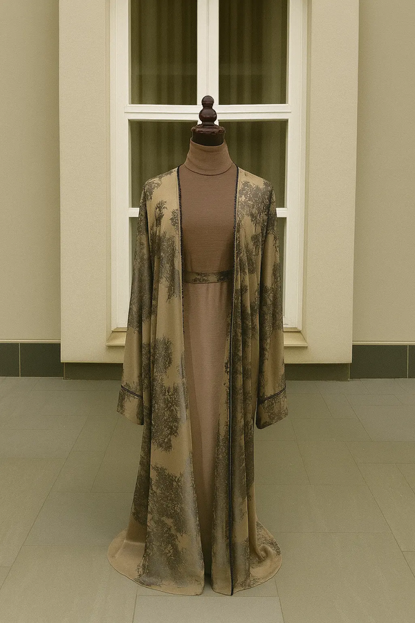 BROWN & BEIGE ABAYA & HIJAB SET ABAYA ONLINE