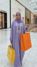 LAVENDER SILK ABAYA & HIJAB SET - MADE IN DUBAI