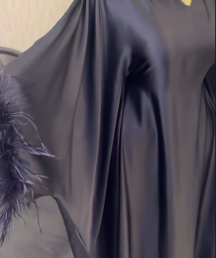 BLACK BUTTERFLY ABAYA & HIJAB SET