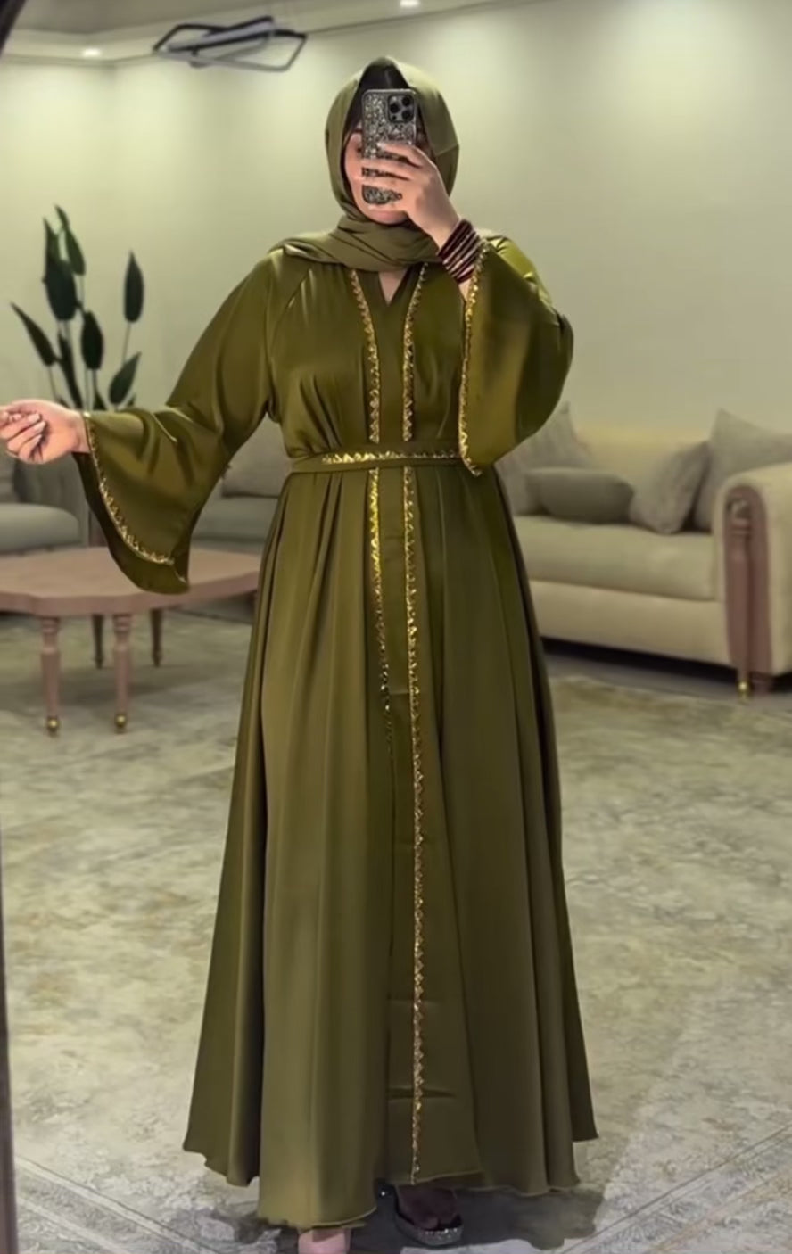 OLIVE ABAYA & HIJAB SET