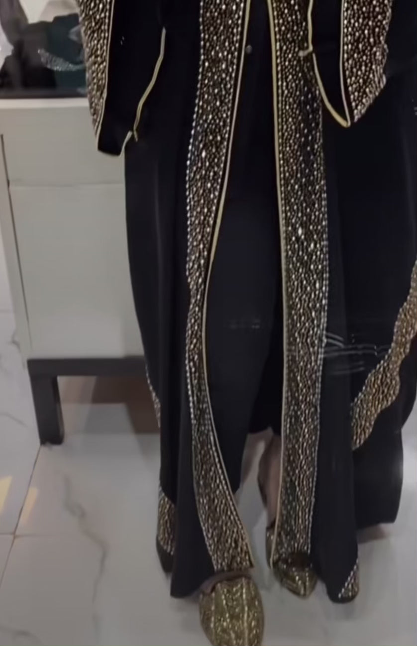GOLD & BLACK ABAYA & HIJAB SET