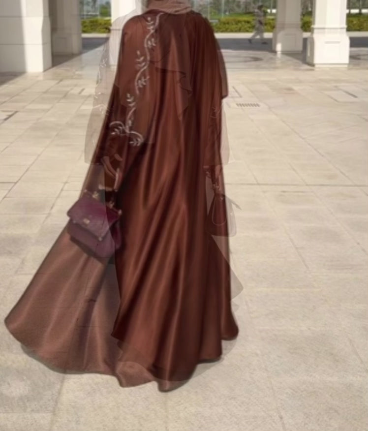 Brown Diamond Abaya | Elegant Embellished Modest Wear |Abaya-online.com