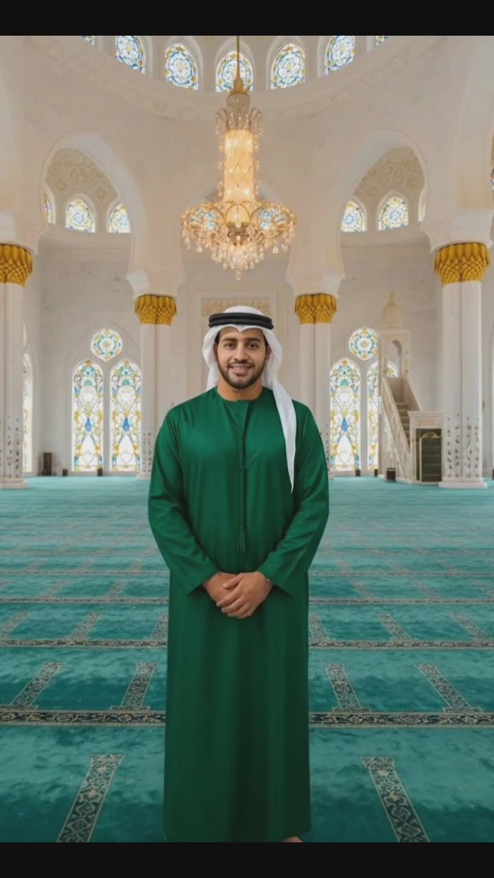 EMERALD GREEN THOBE EMIRATI KANDURA