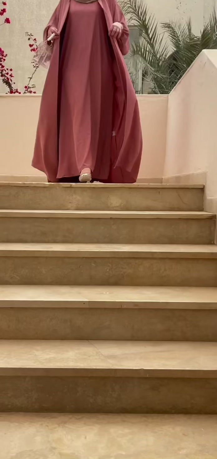 DUSTY PINK ABAYA & HIJAB SET